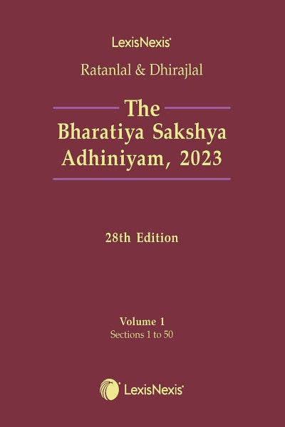 The Bharatiya Sakshya Adhiniyam, 2023 By Ratanlal & Dhirajlal (In 2 Volumes)
